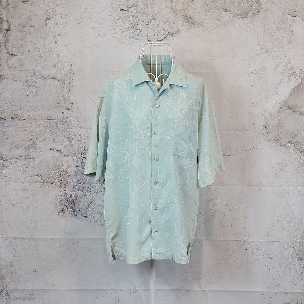 Tommy Bahama Silk Camp Shirt Vintage Island Style Button-up Mens Size M